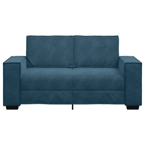 SOFA 2-OSOBOWA NIEBIESKI 160X78X84 CM TAPICEROWANA AKSAMITEM