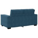 SOFA 2-OSOBOWA NIEBIESKI 160X78X84 CM TAPICEROWANA AKSAMITEM
