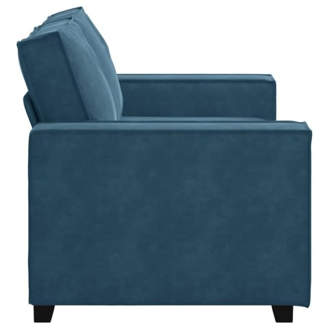 SOFA 2-OSOBOWA NIEBIESKI 160X78X84 CM TAPICEROWANA AKSAMITEM