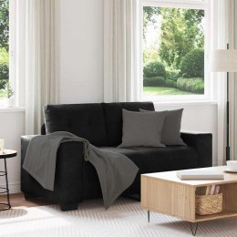 SOFA DWUOSOBOWA CZARNA 160X77X82 CM AKSAMITNA