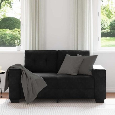 SOFA DWUOSOBOWA CZARNA 160X77X82 CM AKSAMITNA