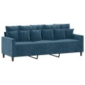 3-OSOBOWA SOFA Z PODNÓŻKIEM NIEBIESKA 180 CM AKSAMIT