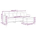 3-OSOBOWA SOFA Z PODNÓŻKIEM NIEBIESKA 180 CM AKSAMIT