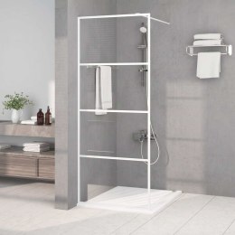 ŚCIANKA PRYSZNICOWA BIAŁA 80X195 CM PRZEZROCZYSTE SZKŁO ESG