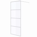 ŚCIANKA PRYSZNICOWA BIAŁA 80X195 CM PRZEZROCZYSTE SZKŁO ESG