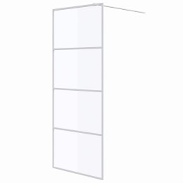 ŚCIANKA PRYSZNICOWA BIAŁA 80X195 CM PRZEZROCZYSTE SZKŁO ESG