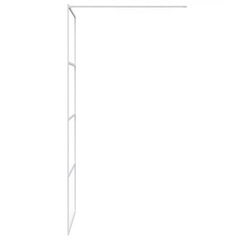 ŚCIANKA PRYSZNICOWA BIAŁA 80X195 CM PRZEZROCZYSTE SZKŁO ESG