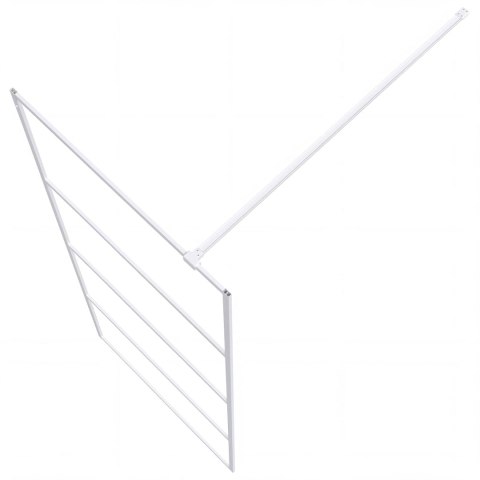 ŚCIANKA PRYSZNICOWA BIAŁA 80X195 CM PRZEZROCZYSTE SZKŁO ESG