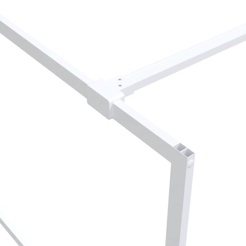 ŚCIANKA PRYSZNICOWA BIAŁA 80X195 CM PRZEZROCZYSTE SZKŁO ESG