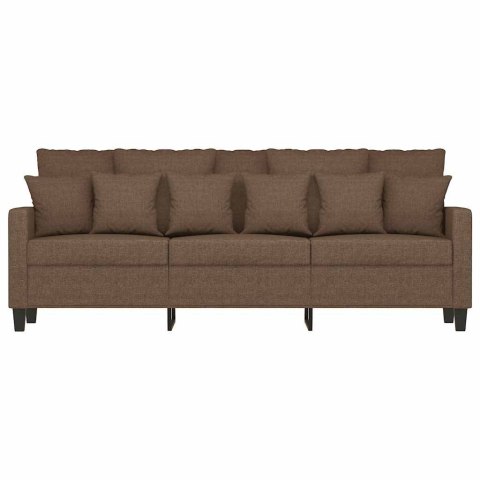 SOFA 3-OSOBOWA BRĄZOWA 180 CM TAPICEROWANA TKANINĄ