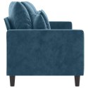 SOFA 3-OSOBOWA NIEBIESKI 180 CM TAPICEROWANA AKSAMITEM