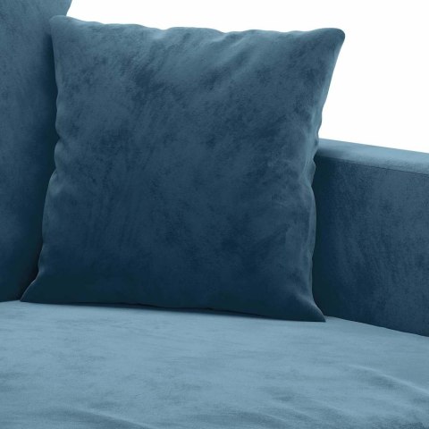 SOFA 3-OSOBOWA NIEBIESKI 180 CM TAPICEROWANA AKSAMITEM