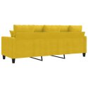SOFA 3-OSOBOWA ŻÓŁTY 180 CM TAPICEROWANA AKSAMITEM