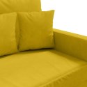 SOFA 3-OSOBOWA ŻÓŁTY 180 CM TAPICEROWANA AKSAMITEM
