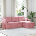 SOFA RÓŻOWY 228 X 134 X 80 CM AKSAMIT