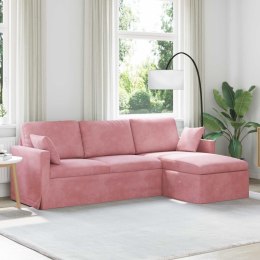 SOFA RÓŻOWY 228 X 134 X 80 CM AKSAMIT