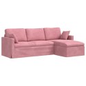 SOFA RÓŻOWY 228 X 134 X 80 CM AKSAMIT