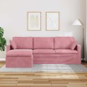 SOFA RÓŻOWY 228 X 134 X 80 CM AKSAMIT