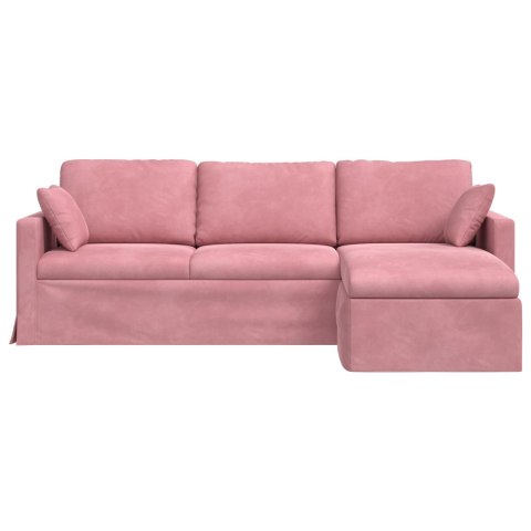 SOFA RÓŻOWY 228 X 134 X 80 CM AKSAMIT