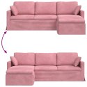 SOFA RÓŻOWY 228 X 134 X 80 CM AKSAMIT