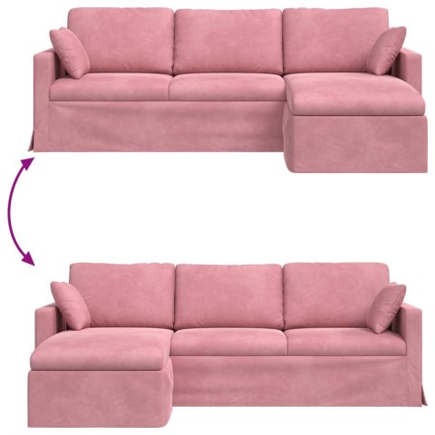 SOFA RÓŻOWY 228 X 134 X 80 CM AKSAMIT