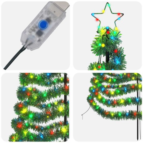 CHOINKA BŁYSZCZĄCA LED Z KOLCEM DO ZIEMI EKENAS 180 CM 220 LED