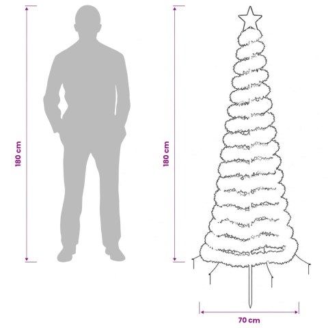 CHOINKA BŁYSZCZĄCA LED Z KOLCEM DO ZIEMI EKENAS 180 CM 220 LED