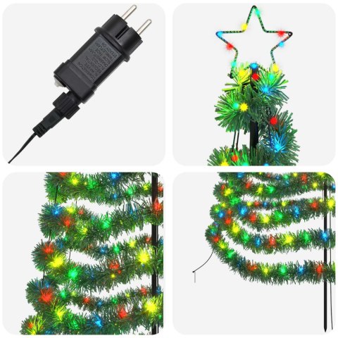 CHOINKA BŁYSZCZĄCA LED Z KOLCEM DO ZIEMI EKENAS 250 CM 370 LED