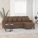 3-OSOBOWA SOFA Z PODNÓŻKIEM BRĄZOWY 180 CM TKANINĄ