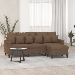 3-OSOBOWA SOFA Z PODNÓŻKIEM BRĄZOWY 180 CM TKANINĄ