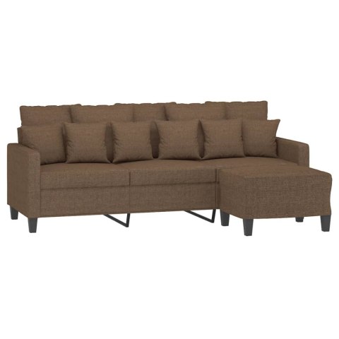3-OSOBOWA SOFA Z PODNÓŻKIEM BRĄZOWY 180 CM TKANINĄ