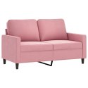 4-CZĘŚCIOWY KOMPLET WYPOCZYNKOWY OBITY AKSAMITEM RÓŻOWY