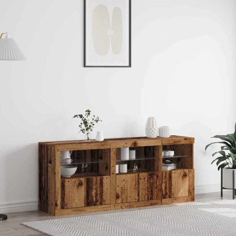 VidaXL Komoda LED Stare drewno 162 x 37 x 67 cm Drewno inżynieryjne