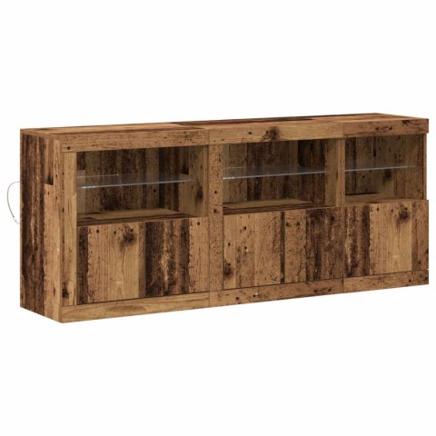 VidaXL Komoda LED Stare drewno 162 x 37 x 67 cm Drewno inżynieryjne