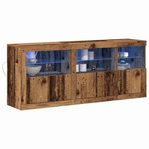VidaXL Komoda LED Stare drewno 162 x 37 x 67 cm Drewno inżynieryjne