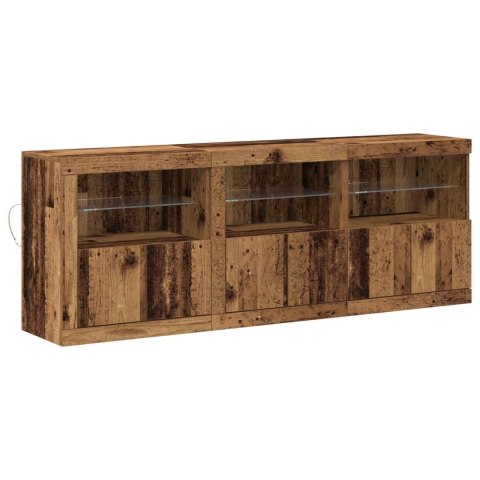 VidaXL Komoda LED Stare drewno 181 x 37 x 67 cm Drewno inżynieryjne
