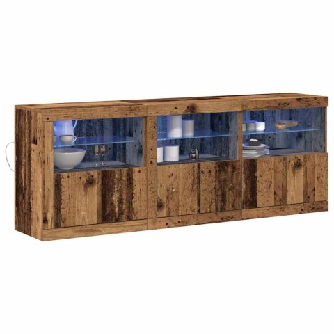VidaXL Komoda LED Stare drewno 181 x 37 x 67 cm Drewno inżynieryjne