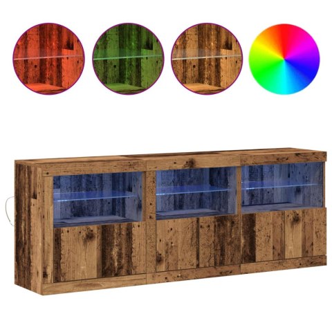 VidaXL Komoda LED Stare drewno 181 x 37 x 67 cm Drewno inżynieryjne