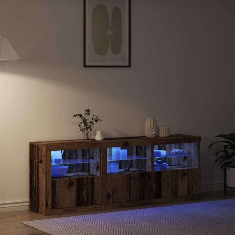 VidaXL Komoda LED Stare drewno 181 x 37 x 67 cm Drewno inżynieryjne