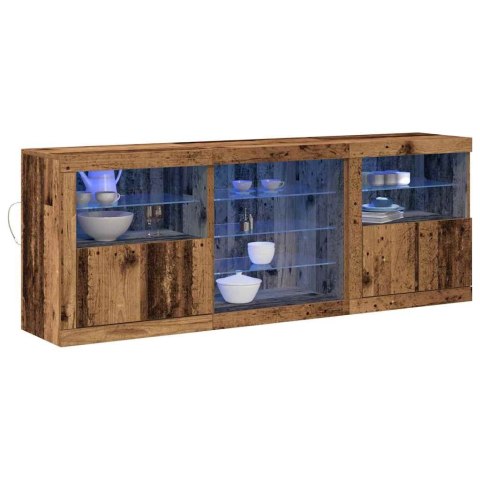 VidaXL Komoda LED Stare drewno 181,5 x 37 x 67 cm Drewno inżynieryjne