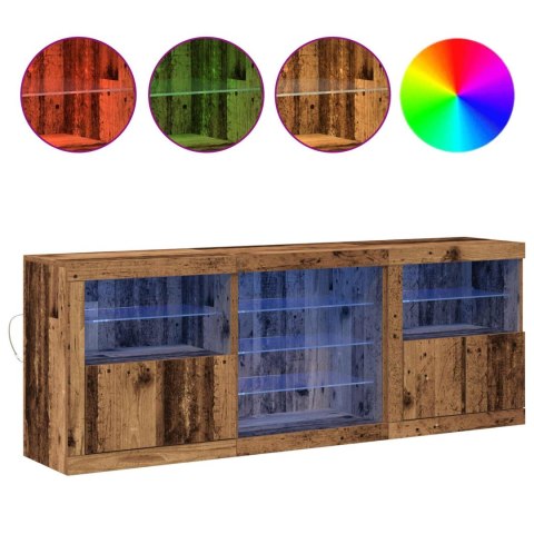 VidaXL Komoda LED Stare drewno 181,5 x 37 x 67 cm Drewno inżynieryjne