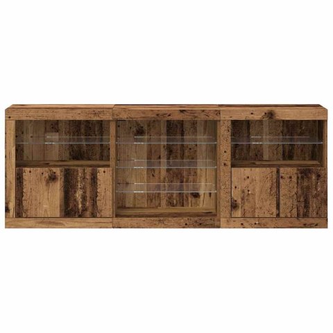 VidaXL Komoda LED Stare drewno 181,5 x 37 x 67 cm Drewno inżynieryjne