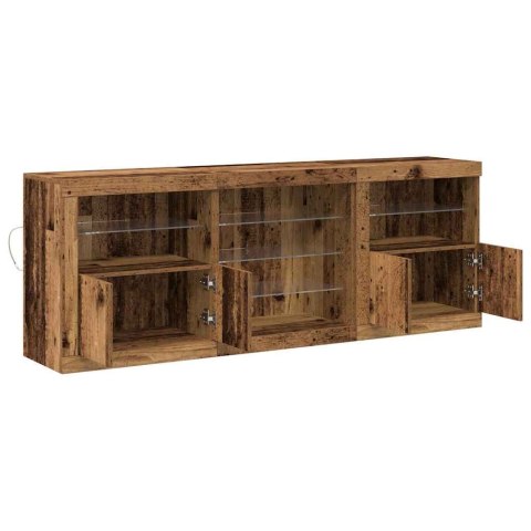 VidaXL Komoda LED Stare drewno 181,5 x 37 x 67 cm Drewno inżynieryjne