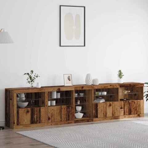 KOMODA LED STARE DREWNO 283 X 37 X 67 CM DREWNO INŻYNIERYJNE