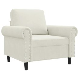 FOTEL KREMOWY 60 CM OBITY AKSAMITEM