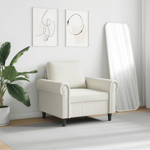 FOTEL KREMOWY 60 CM OBITY AKSAMITEM