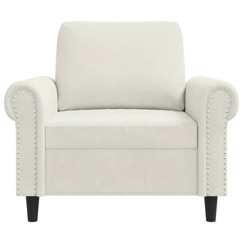 FOTEL KREMOWY 60 CM OBITY AKSAMITEM