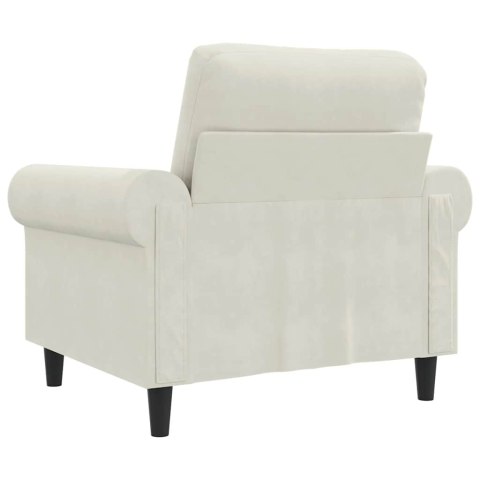 FOTEL KREMOWY 60 CM OBITY AKSAMITEM
