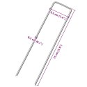 KOŁKI GRUNTOWE W KSZTAŁCIE LITERY U 50 SZT. 15X3,5 CM STAL