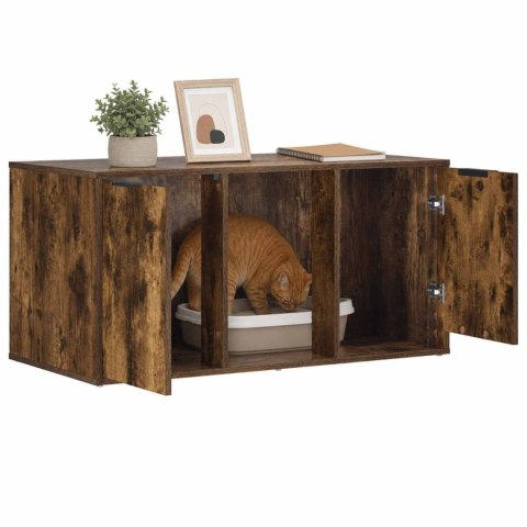VidaXL Meble dla kota Dąb wędzony 100 x 49 x 45 cm Drewno inżynieryjne